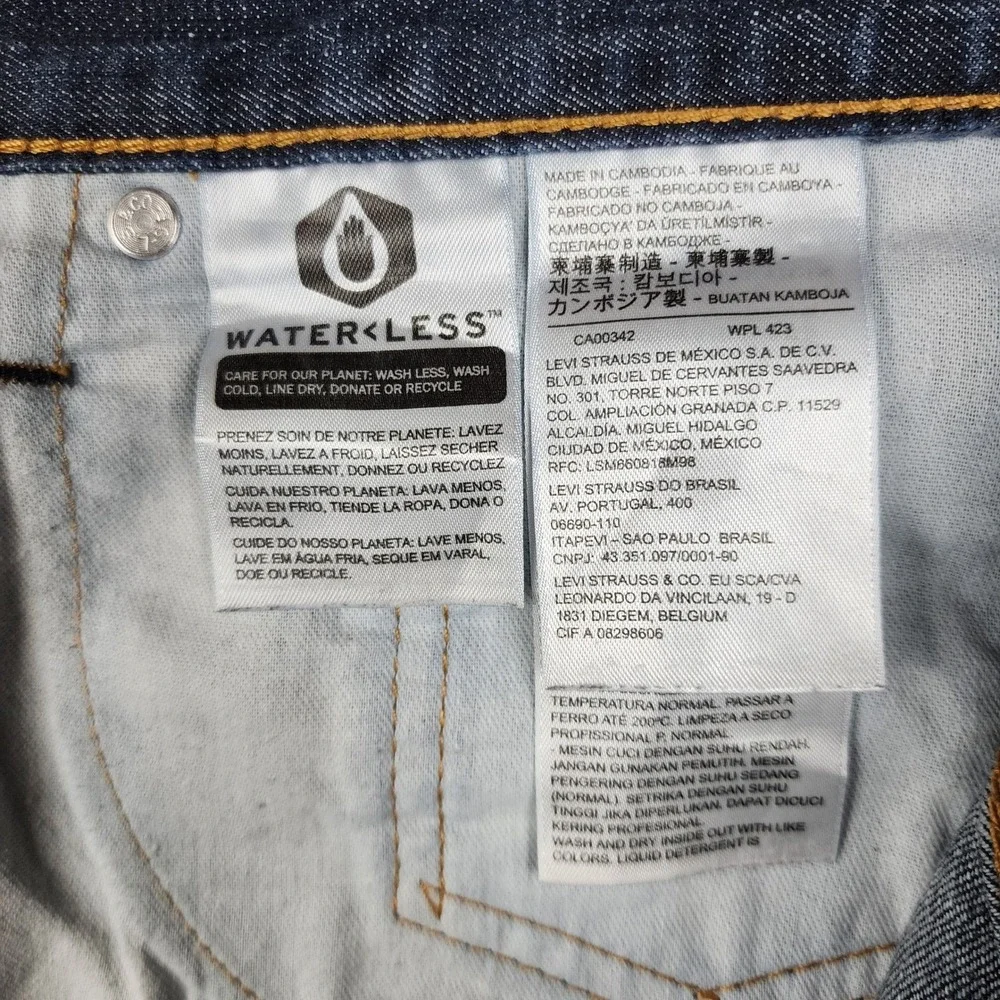 Levi Strauss 569 Loose Straight Jeans Mens 44x32 Blue‎ Dark Wash Baggy Denim